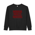 Toddler Sweatshirt - "Horror Movie Mavens" Red Drip Graphic Kids Pullover