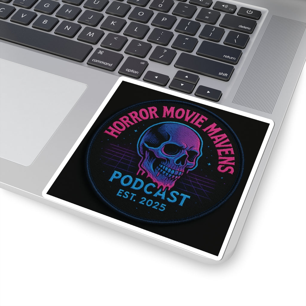 Horror Movie Mavens Podcast Kiss-Cut Sticker — Neon Skull Est. 2025