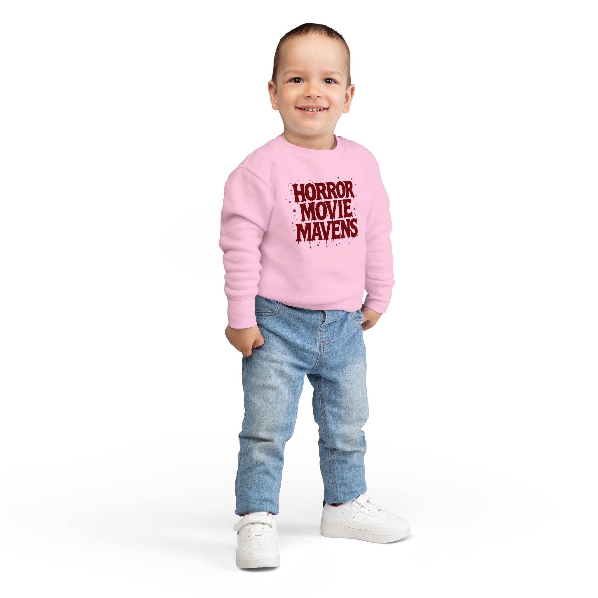 Toddler Sweatshirt - "Horror Movie Mavens" Red Drip Graphic Kids Pullover