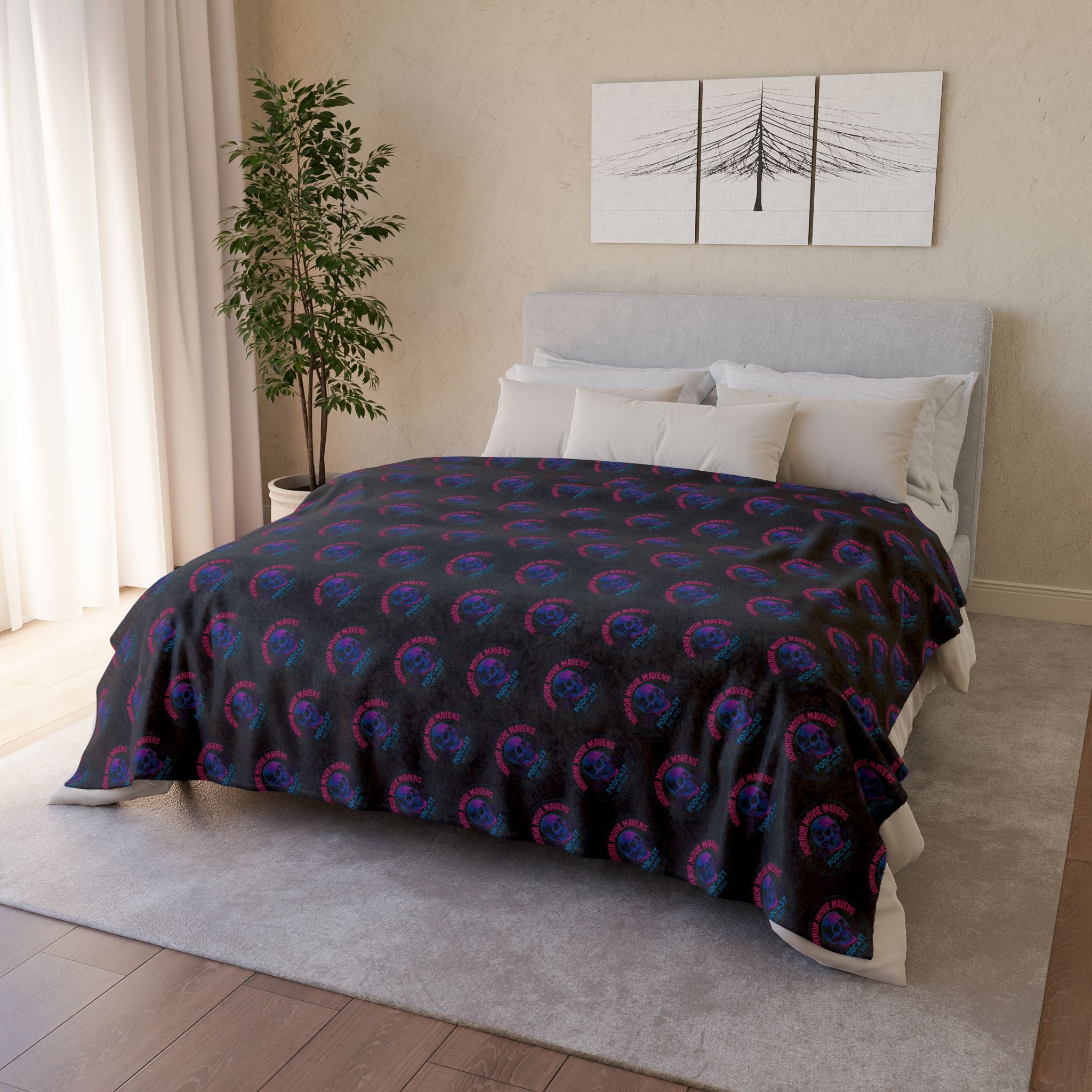 80’s style HMM Pattern Blanket — Soft Polyester Throw for Space Lovers
