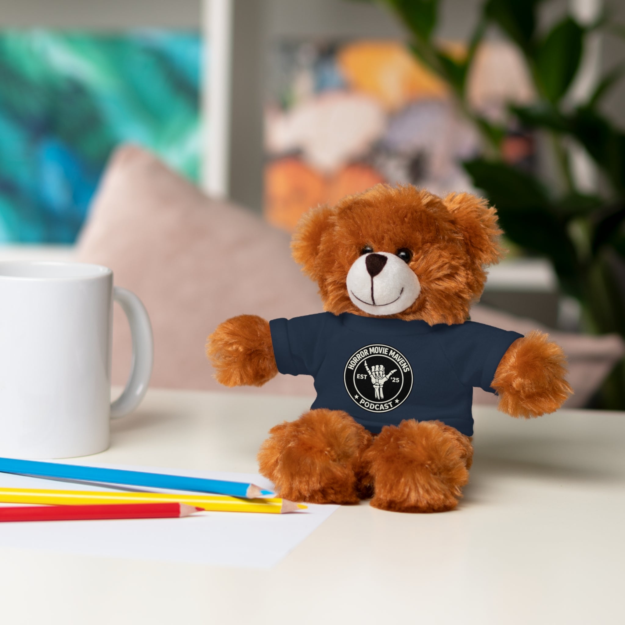 Plush Bear Horror Movie Mavens Logo Tee