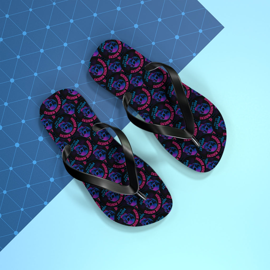 Neon Skull Flip Flops – Gothic Punk Beach Sandals