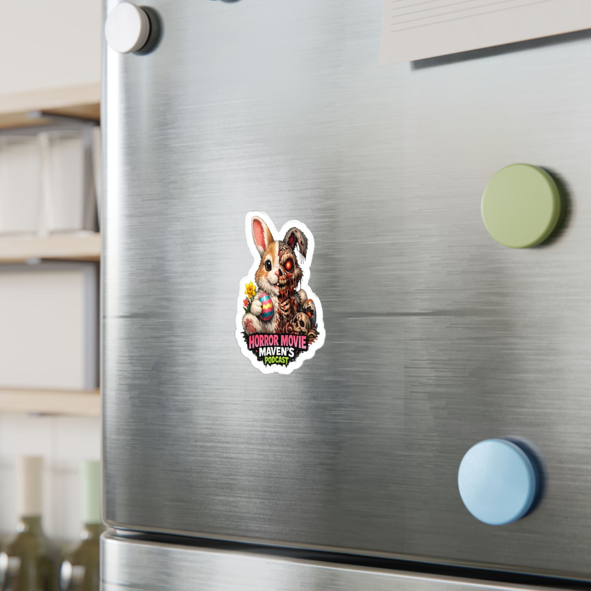 Horror Movie Maven's Podcast Bunny Zombie Vinyl Sticker