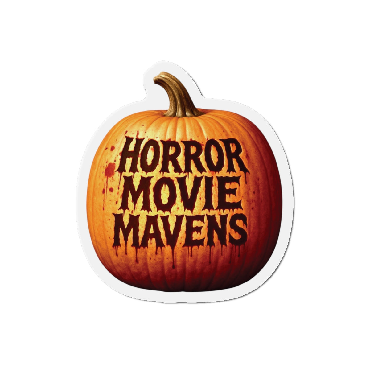 Horror Movie Mavens Pumpkin Die-Cut Magnet — Halloween Fridge Decor