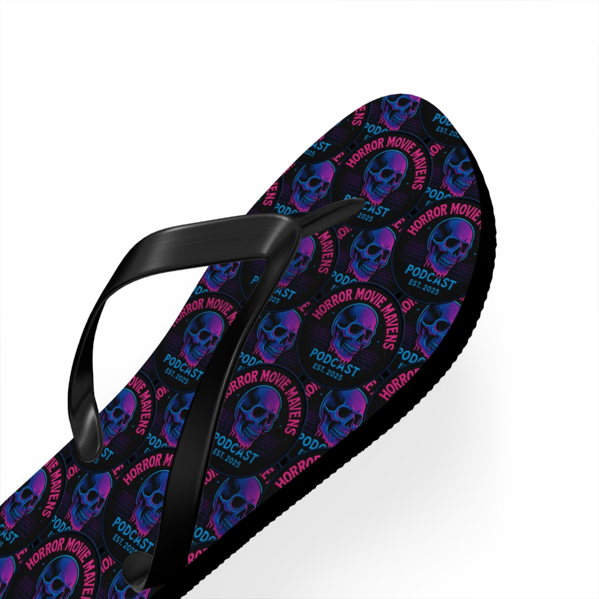 Neon Skull Flip Flops – Gothic Punk Beach Sandals