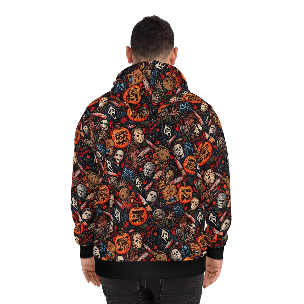 Horror Icon All-Over Print Hoodie — Horror Movie Mavens season 1