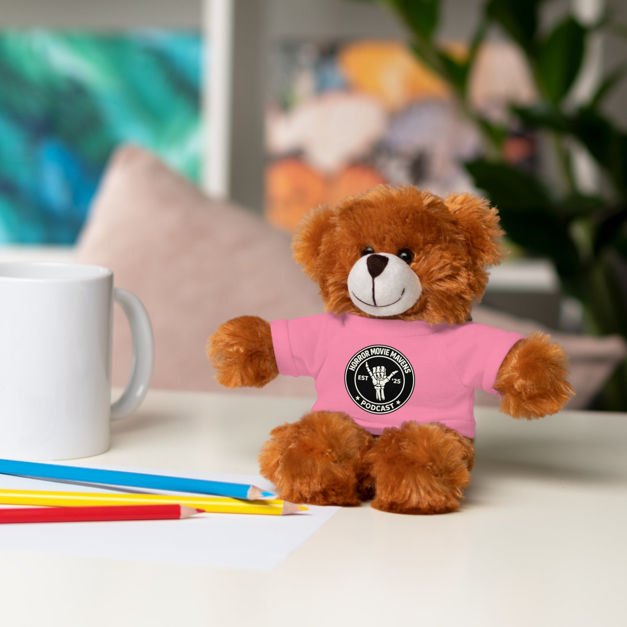 Plush Bear Horror Movie Mavens Logo Tee