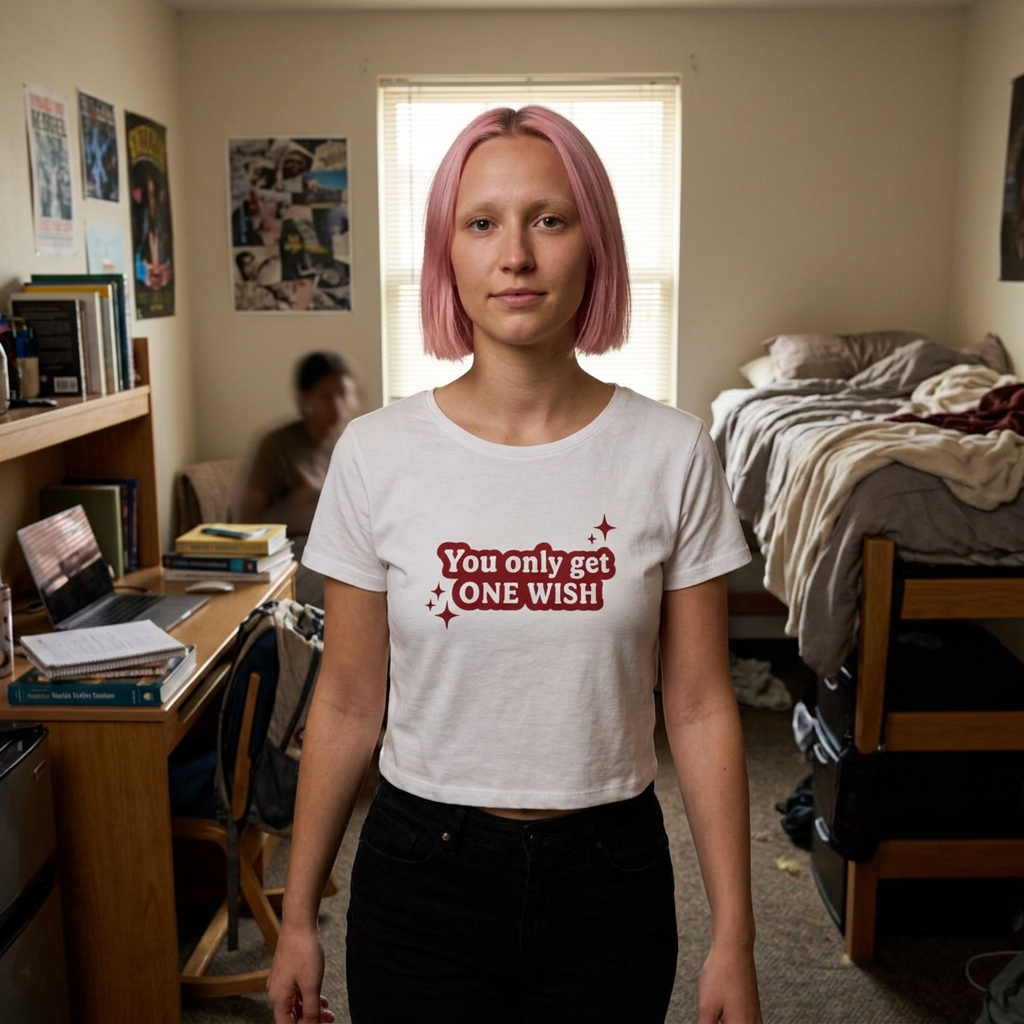 Crop Tee — "You Only Get One WISH" Retro Graphic