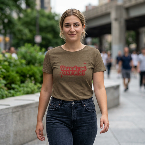 Crop Tee — "You Only Get One WISH" Retro Graphic