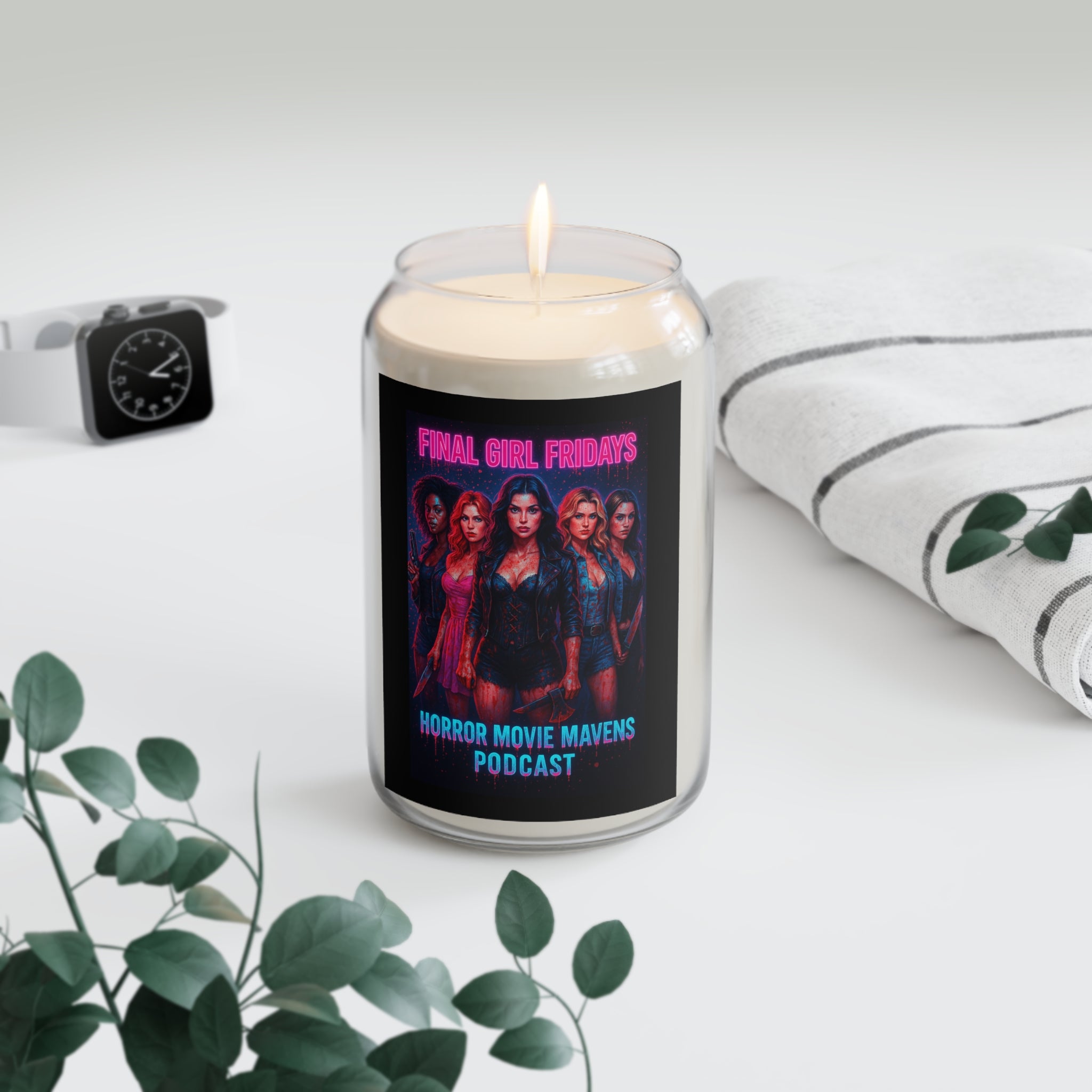 Horror Movie Mavens Final Girl Friday Podcast Soy Candle — "Final Girl Fridays" 13.75oz Scented Candle