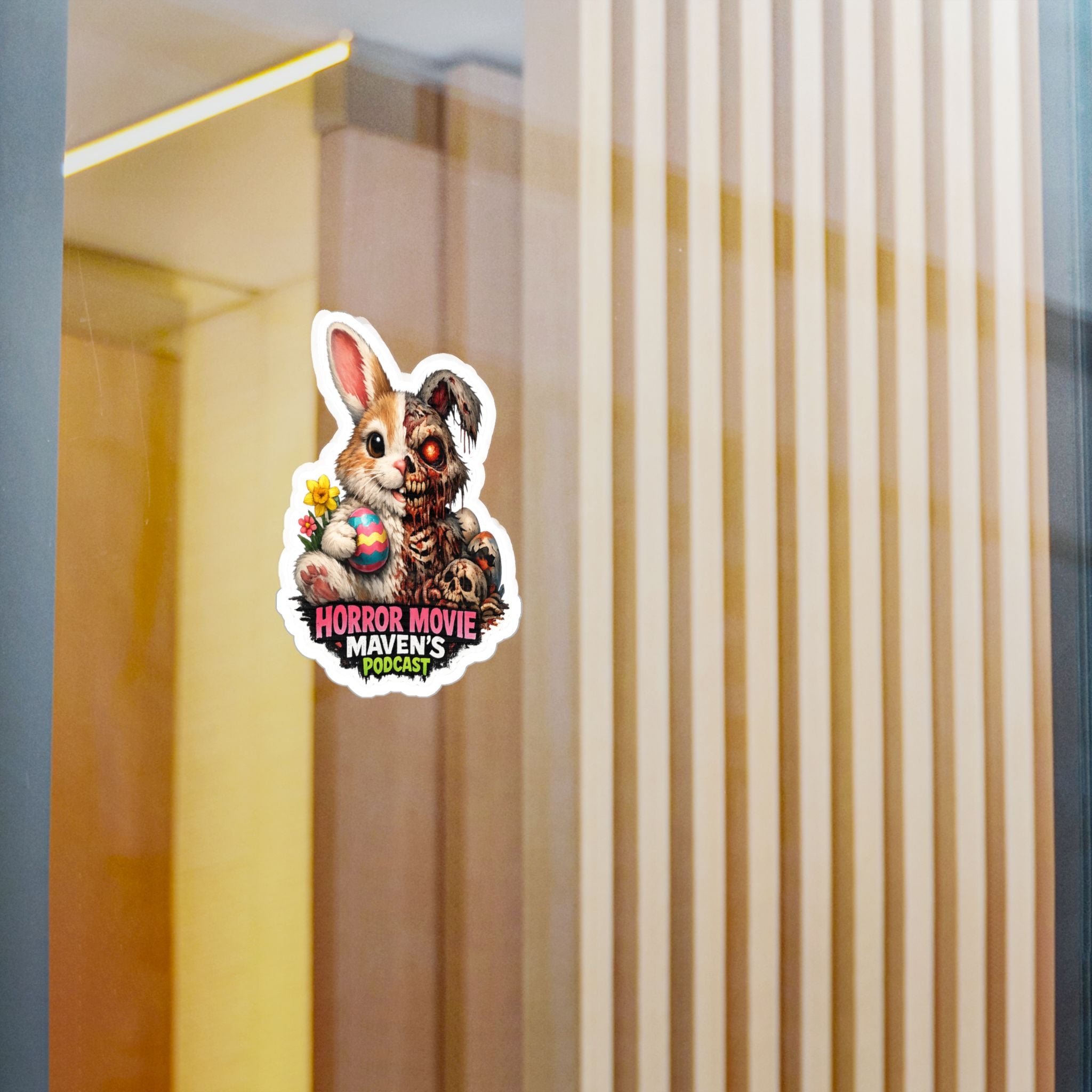 Horror Movie Maven's Podcast Bunny Zombie Vinyl Sticker