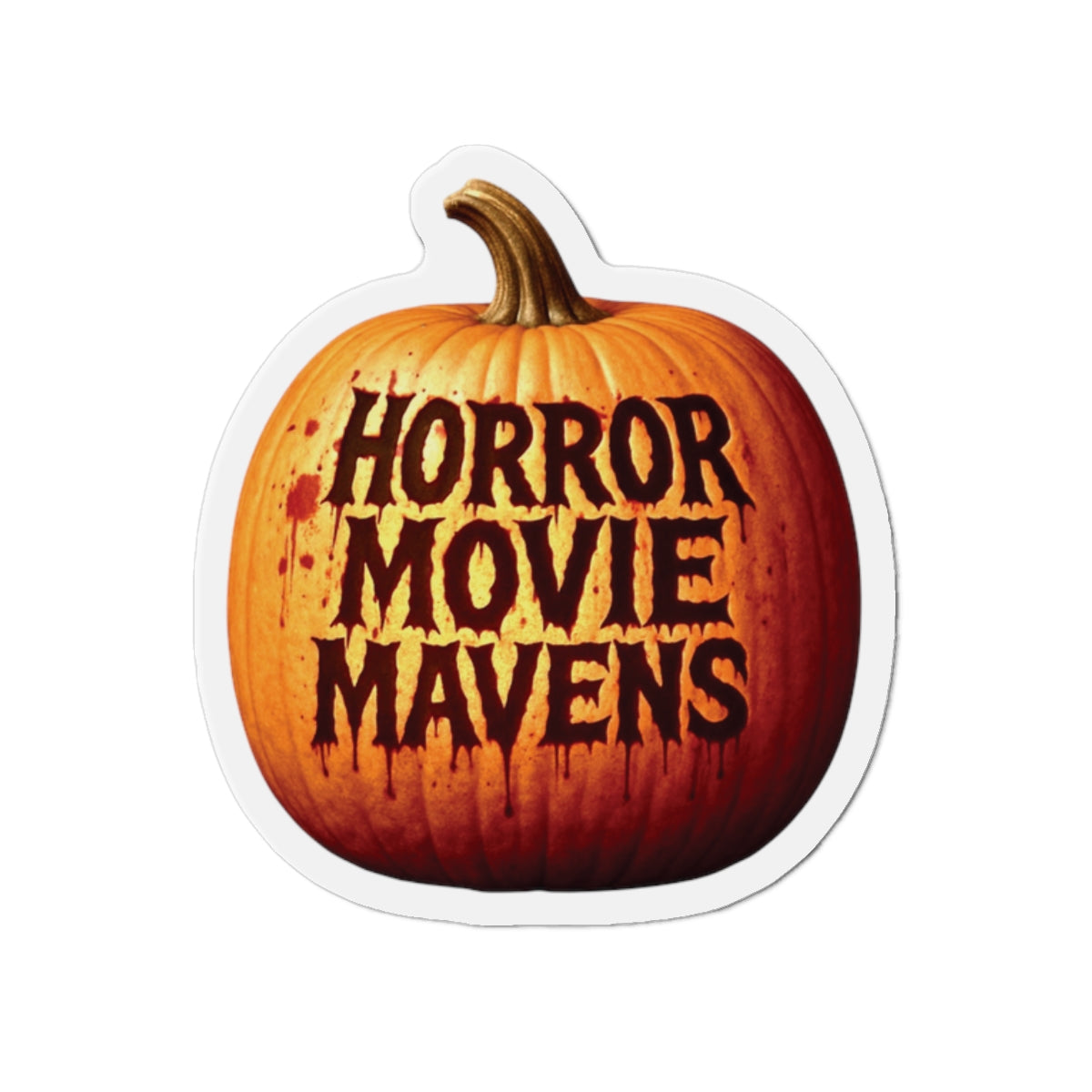 Horror Movie Mavens Pumpkin Die-Cut Magnet — Halloween Fridge Decor