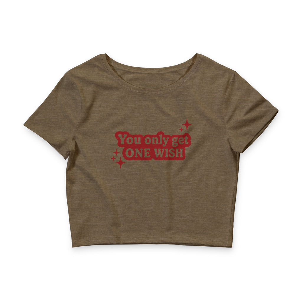 Crop Tee — "You Only Get One WISH" Retro Graphic