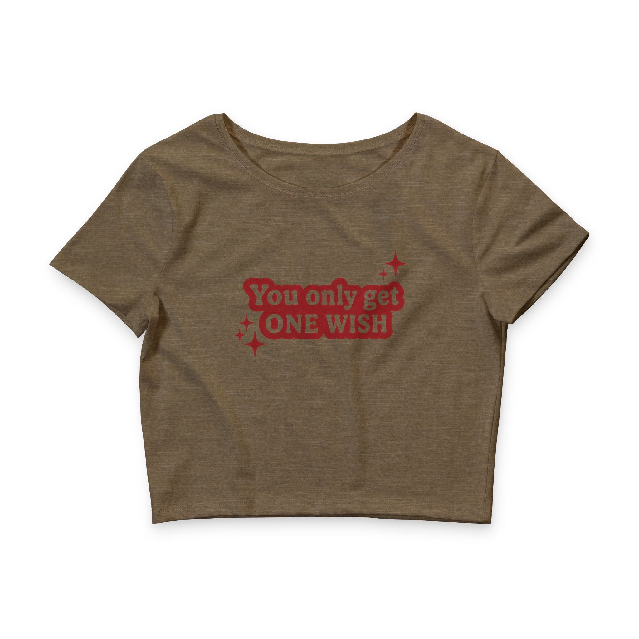 Crop Tee — "You Only Get One WISH" Retro Graphic