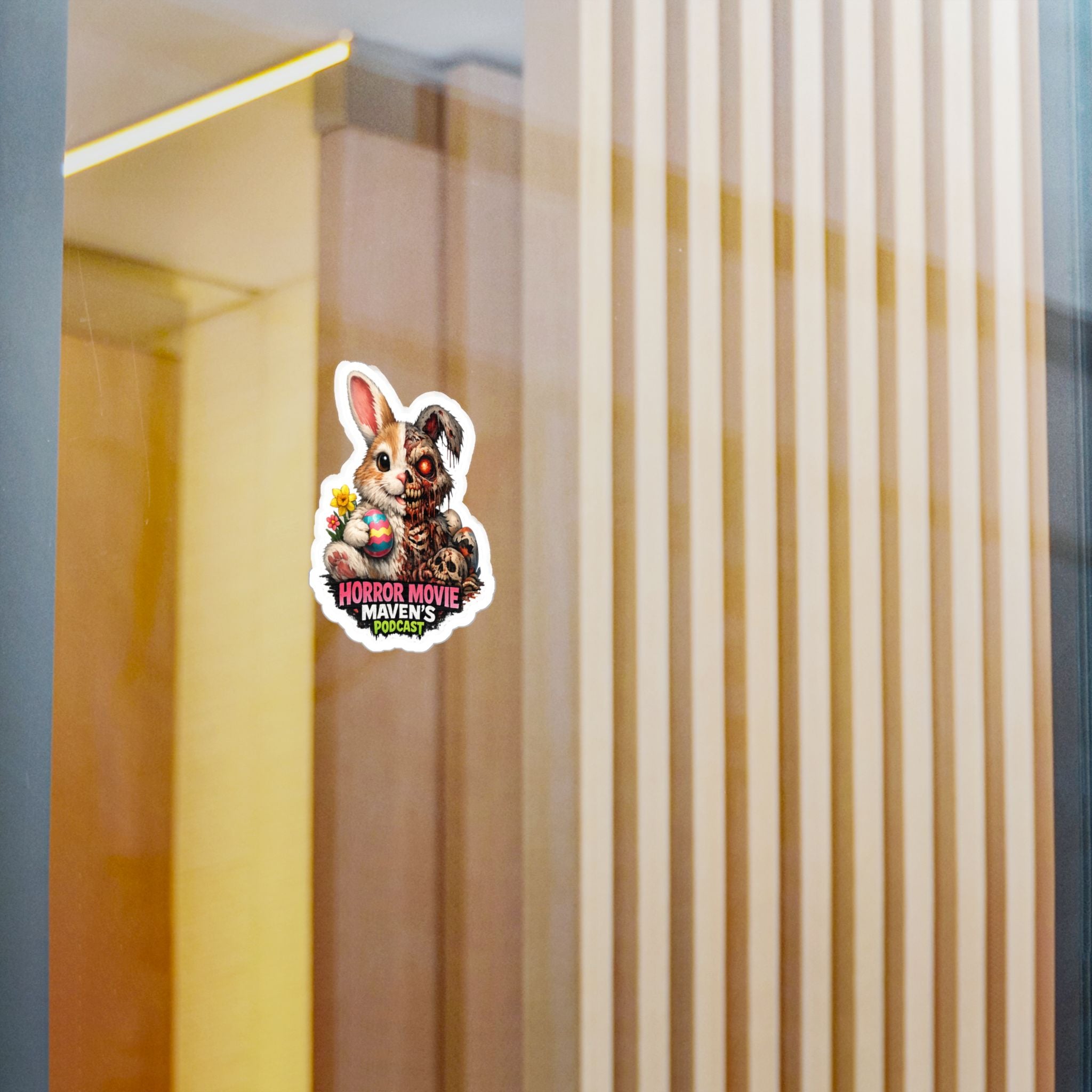 Horror Movie Maven's Podcast Bunny Zombie Vinyl Sticker