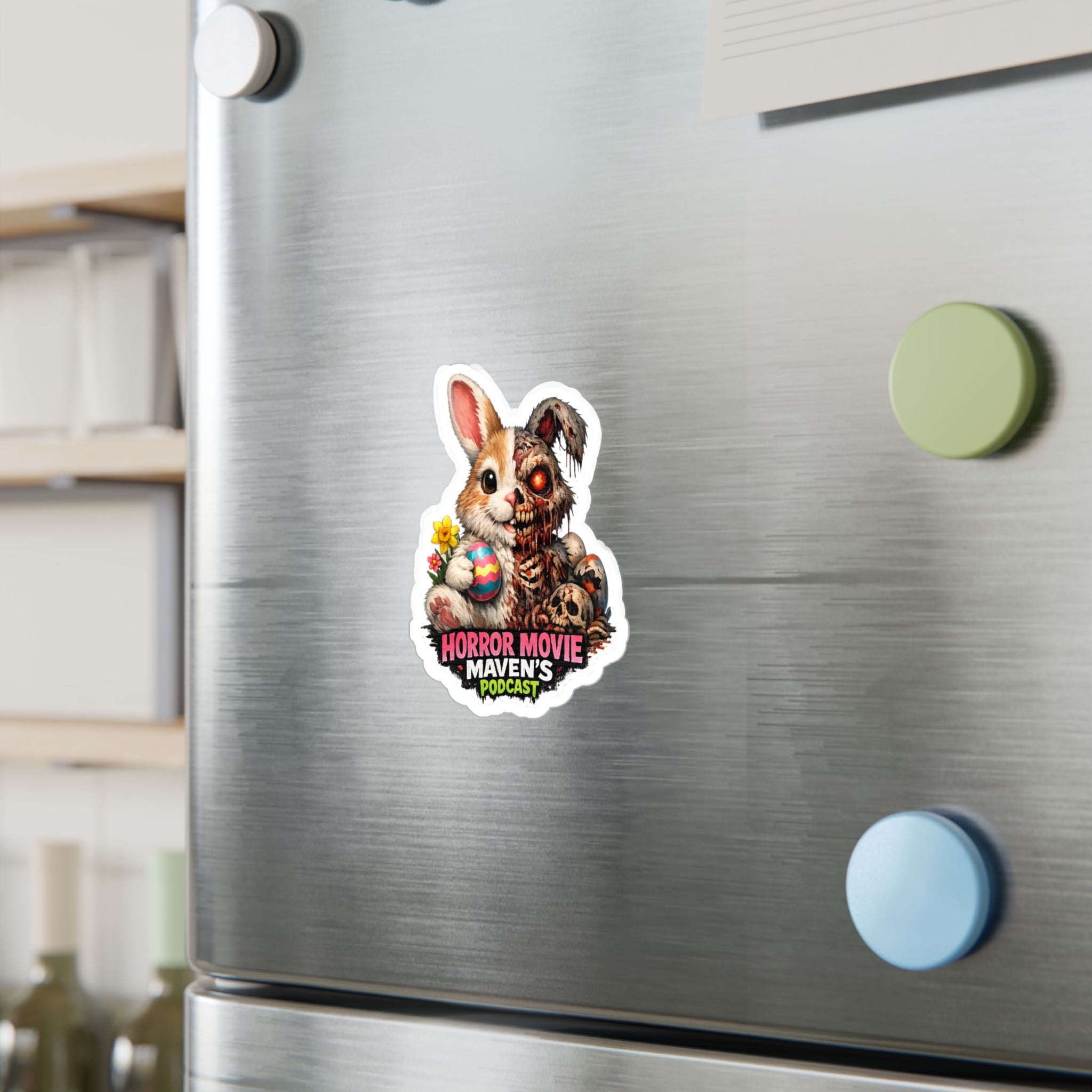 Horror Movie Maven's Podcast Bunny Zombie Vinyl Sticker