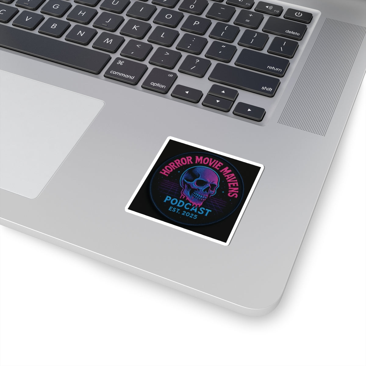 Horror Movie Mavens Podcast Kiss-Cut Sticker — Neon Skull Est. 2025