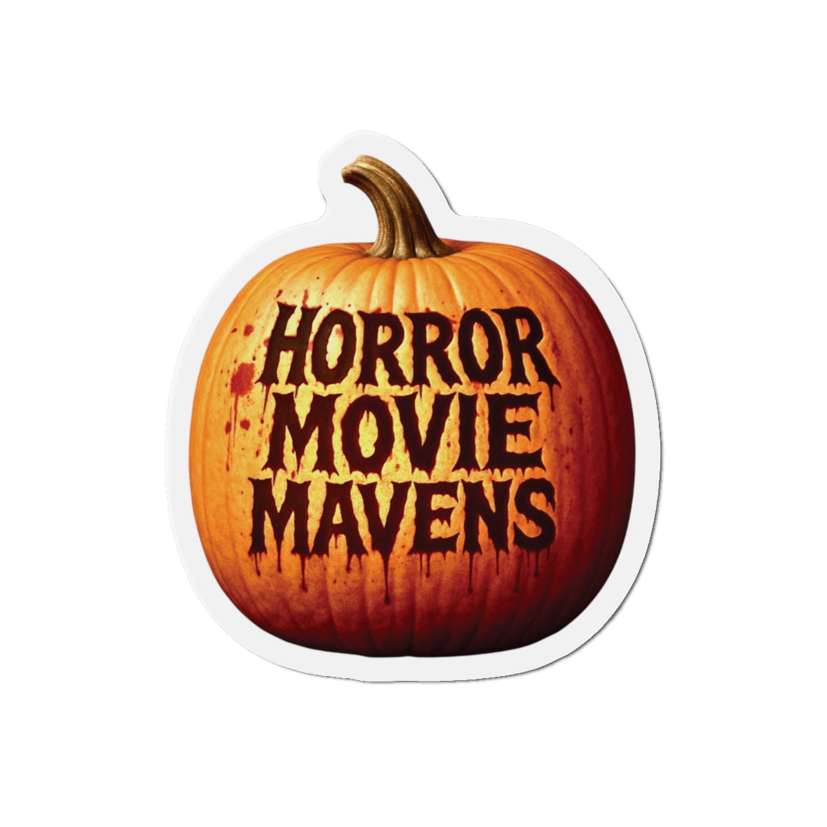 Horror Movie Mavens Pumpkin Die-Cut Magnet — Halloween Fridge Decor