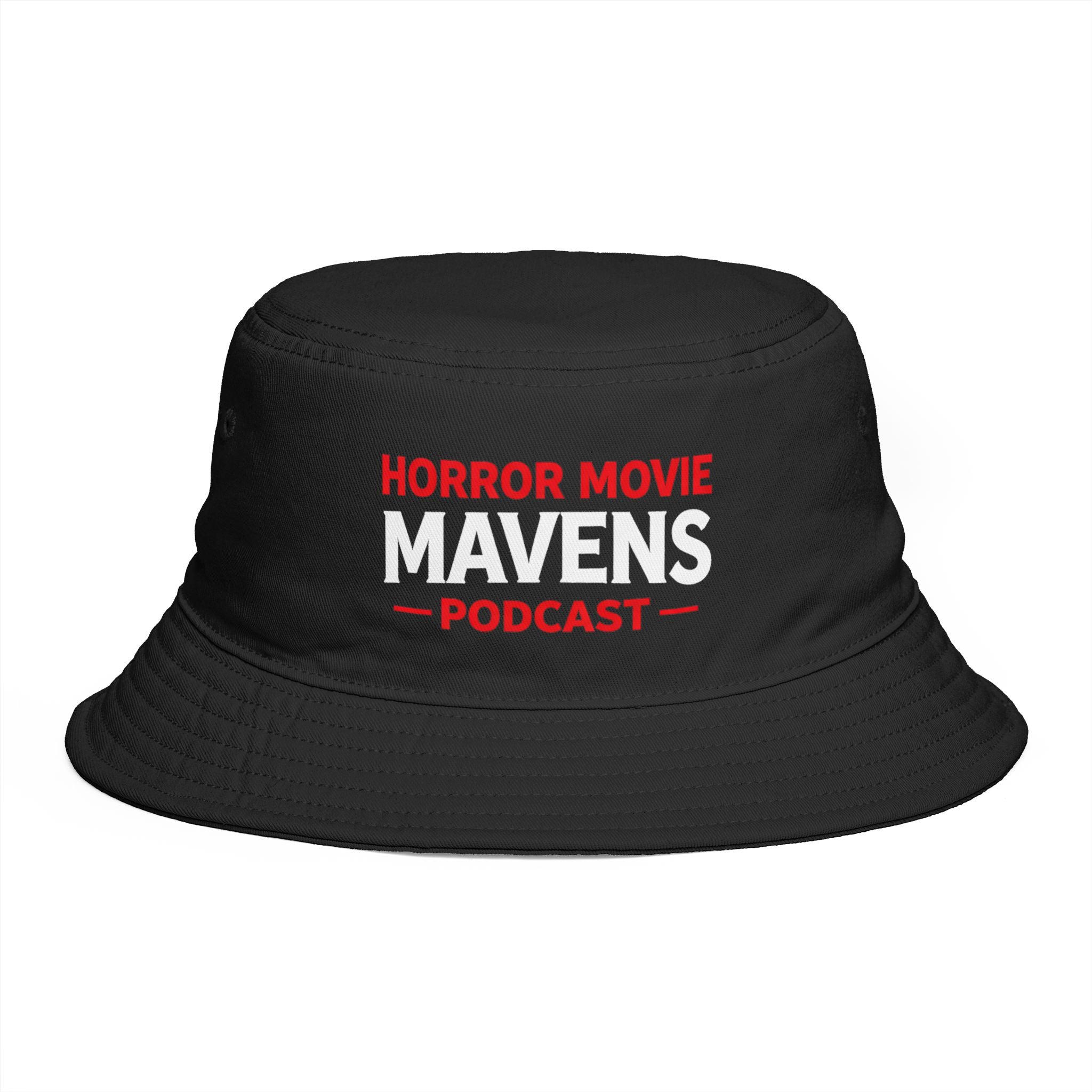 Horror Movie Mavens Podcast Bucket Hat — Retro Red Logo