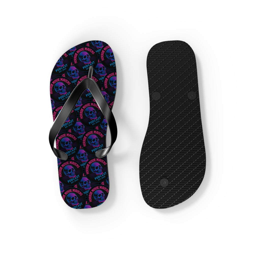 Neon Skull Flip Flops – Gothic Punk Beach Sandals
