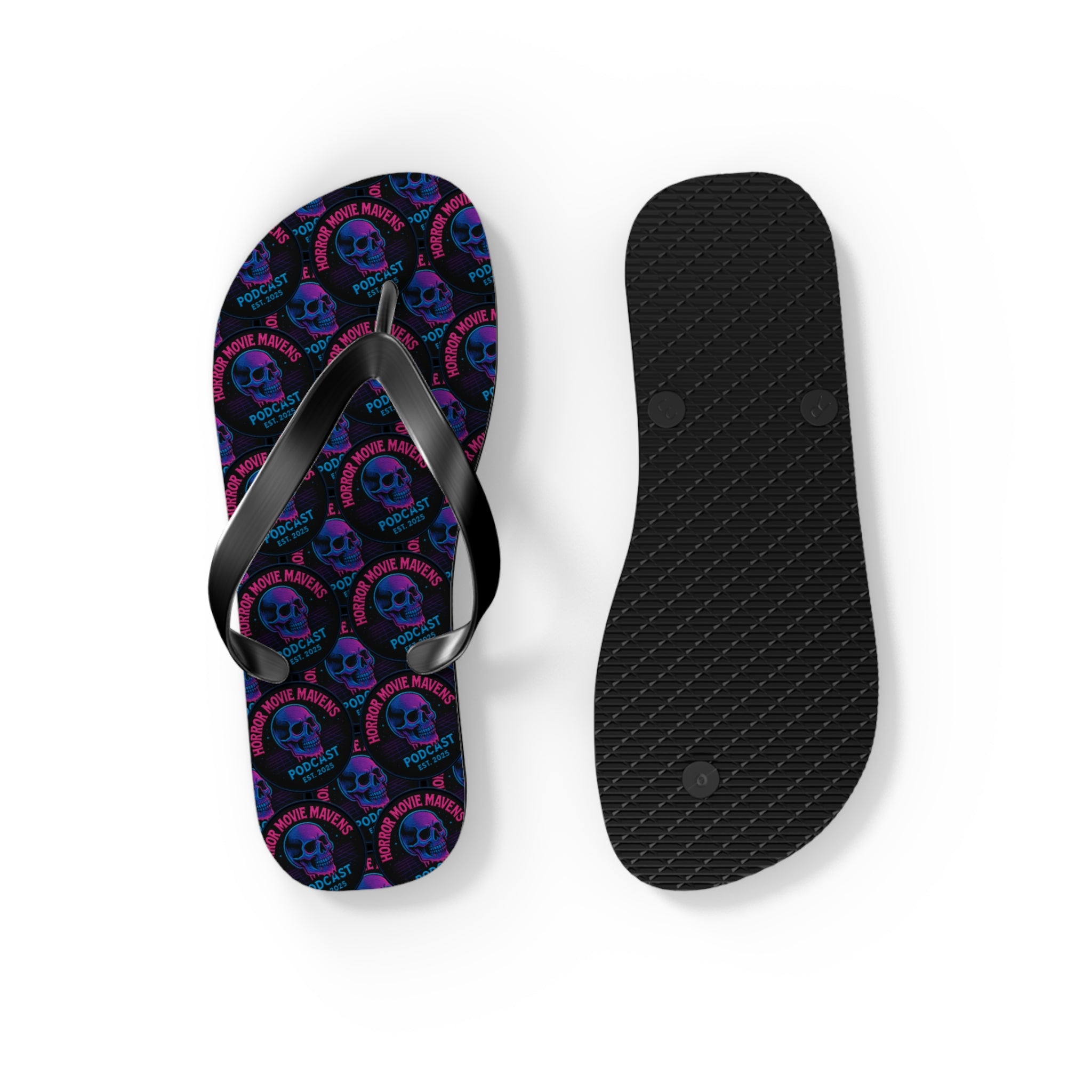 Neon Skull Flip Flops – Gothic Punk Beach Sandals