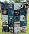 Shark Summer – Vintage Maritime & Nautical Emblem Throw